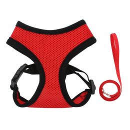 Breathable Mesh Dog Reflective Chest Strap (Option: Red-L)