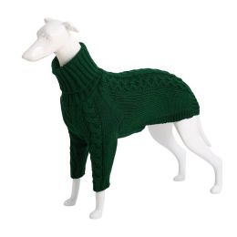 Solid High Collar Dog Sweater (Option: Green-3XL)