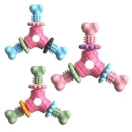 Triangle Meat TPR Biting And Grinding Dog Toy (Option: Rose with petals-Random bone color-1pcs)