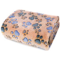 Dog And Cat Flannel Thickened Pet Blanket (Option: Camel print-XL)