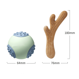 Dogs Vocal Bite Resistant Teething Toys (Option: Mint Green-Ball with Elk Antlers)