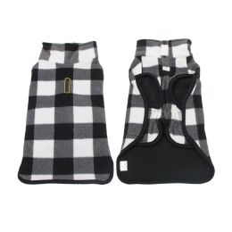 Coat Vest Polar Fleece Winter Thickened Jarre Aero Bull (Option: Black And White Plaid-4XL)