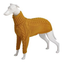 Solid High Collar Dog Sweater (Option: Yellow-3XL)