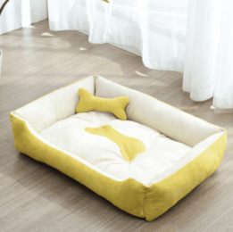 Kennel Four Seasons Golden Retriever Teddy Kennel Bed Mat Small Medium Dog (Option: Yellow-Bone-E)