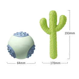 Dogs Vocal Bite Resistant Teething Toys (Option: Mint Green-Ball with Cactus)
