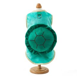 Pet Clothing Cute Turtle Flannel (Option: Green-L)