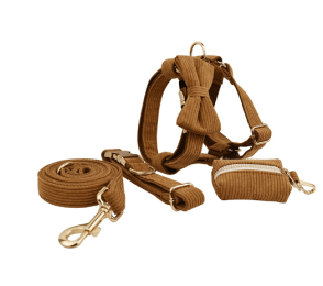 Pet Collar Dog Fabric Velvet (Option: Brown-XL)