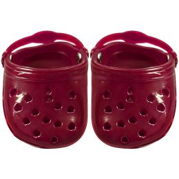 Dog Hole Shoe Wear-resistant Silicone (Option: Red-2piece)