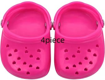 Dog Hole Shoe Wear-resistant Silicone (Option: Rose Red-4piece)