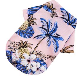 Small And Medium Dogs Beach Pineapple Shirt Hawaiian Pet Dog Cat Golden Retriever Spring And Summer Four Seasons Clothes (Option: Coconut Shirt Pink-4XL)