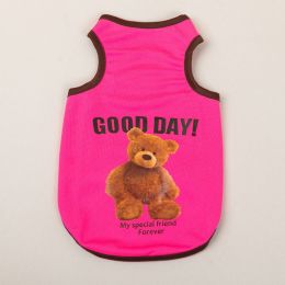 Breathable Thin Pet Clothes Summer Puppy Clothes Cat Clothes Dog Vest (Option: Rose Red-L)